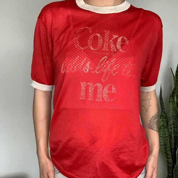 Vintage "Coke Adds Life to Me" Mesh Top - Picture 4 of 5